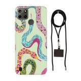 Senada Realme C21Y C25Y ile Uyumlu Kılıf Snakes Desenli Silikon İpli Boyun Askı Aparatı