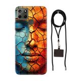 Senada Realme C21Y C25Y ile Uyumlu Kılıf Toprak Desenli Silikon İpli Boyun Askı Aparatı
