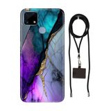 Senada Realme C25 ile Uyumlu Kılıf Altın Tozu Desenli Silikon İpli Boyun Askı Aparatı