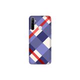 Senada Realme C3 5İ 6İ İle Uyumlu Kılıf Silikon Desenli Tam Koruma Resimli Kapak Mavi Ekose
