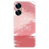 Senada Realme C55 İle Uyumlu Kılıf Silikon Desenli Tam Koruma Resimli Kapak You Are Strong