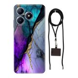 Senada Realme C63 ile Uyumlu Kılıf Altın Tozu Silikon İpli Boyun Askı Aparatlı