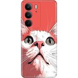 Senada Realme C75 Kılıf Desenli Baskılı Tpu Rubber Kapak Beyaz Kedi - 001-Renkli