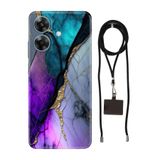 Senada Realme Note 60 İle Uyumlu Kılıf Desenli Altın Tozu Silikon İpli Boyun Askı Aparatlı