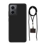 Senada Redmi Note 11E ile Uyumlu Kılıf Altın Tozu Desenli Silikon İpli Boyun Askı Aparatı