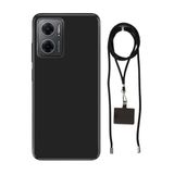 Senada Redmi Note 11E ile Uyumlu Kılıf Çakıl Taşları Desenli Silikon İpli Boyun Askı Aparatı