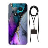 Senada Redmi Note 14 Pro Plus ile Uyumlu Kılıf Altın Tozu Silikon İpli Boyun Askısı