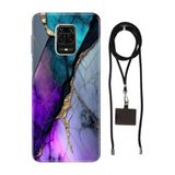 Senada Redmi Note Oneplus 9 Pro ile Uyumlu Kılıf Altın Tozu Desenli Silikon İpli Boyun Askı Aparatı