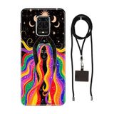 Senada Redmi Note Oneplus 9 Pro ile Uyumlu Kılıf Aykız Desenli Silikon İpli Boyun Askı Aparatı