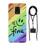 Senada Redmi Note Oneplus 9 Pro ile Uyumlu Kılıf Fine Desenli Silikon İpli Boyun Askı Aparatı