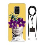 Senada Redmi Note Oneplus 9 Pro ile Uyumlu Kılıf Gerçeküstü Desenli Silikon İpli Boyun Askı Aparatı