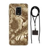 Senada Redmi Note Oneplus 9 Pro ile Uyumlu Kılıf Golden Hill Desenli Silikon İpli Boyun Askı Aparatı