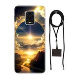 Senada Redmi Note Oneplus 9 Pro ile Uyumlu Kılıf Güneşin Dansı Desenli Silikon İpli Boyun Askı Aparatı