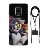 Senada Redmi Note Oneplus 9 Pro ile Uyumlu Kılıf Jerry veTom Desenli Silikon İpli Boyun Askı Aparatı