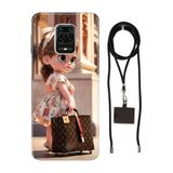 Senada Redmi Note Oneplus 9 Pro ile Uyumlu Kılıf LVV Desenli Silikon İpli Boyun Askı Aparatı