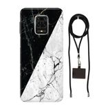 Senada Redmi Note Oneplus 9 Pro ile Uyumlu Kılıf Mermer Desenli Silikon İpli Boyun Askı Aparatı