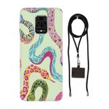 Senada Redmi Note Oneplus 9 Pro ile Uyumlu Kılıf Snakes Desenli Silikon İpli Boyun Askı Aparatı