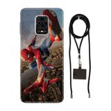 Senada Redmi Note Oneplus 9 Pro ile Uyumlu Kılıf SpiderX4157878 Desenli Silikon İpli Boyun Askı Aparatı