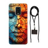 Senada Redmi Note Oneplus 9 Pro ile Uyumlu Kılıf Toprak Desenli Silikon İpli Boyun Askı Aparatı