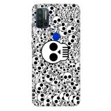 Senada Reeder P13 Blue Max Pro 6.51" İle Uyumlu Kılıf Desenli Baskılı Silikon Skull White
