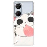 Senada Reeder S19 Max Pro S Edge İle Uyumlu Kılıf Telefon İle Uyumlu Kılıfı Baskılı Fat Cat
