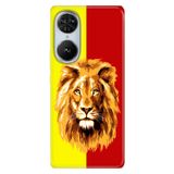 Senada Reeder S19 Max Pro S Edge İle Uyumlu Kılıf Telefon İle Uyumlu Kılıfı Baskılı Sarı Kırmızı Parçalı Aslan