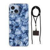 Senada Reeder S23 Pro Max ile Uyumlu Kılıf Blue Crystal Silikon İpli Boyun Askı Aparatı