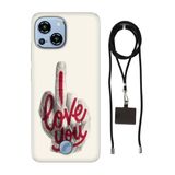 Senada Reeder S23 Pro Max ile Uyumlu Kılıf Love You Silikon İpli Boyun Askı Aparatı