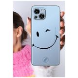 Senada Reeder S23 Pro Max ile Uyumlu Kılıf Reeder S23 Pro Max Şeffaf Silikon Baskılı Gülücük Smile