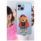 Senada Reeder S23 Pro Max ile Uyumlu Kılıf Reeder S23 Pro Max Şeffaf Silikon Baskılı TeddyBear