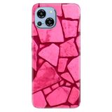 Senada Reeder S23 Pro Max İle Uyumlu Kılıf Silikon Desenli Resimli Kapak Pembe Beton
