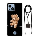 Senada Reeder S23 Pro Max ile Uyumlu Kılıf Teddy-Bear Cambaz Silikon İpli Boyun Askı Aparatı