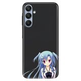 Senada Samsung A17 İle Uyumlu Kılıf Galaxy A17 Dekoratif Silikon Baskılı Kapak Mavi Anime Kız