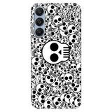 Senada Samsung A17 İle Uyumlu Kılıf Galaxy A17 Dekoratif Silikon Baskılı Kapak Skull White