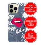 Senada Samsung A35 A55 A52 A72 A53 A73 A33 M33 M22 İle Uyumlu Kılıf İsimli Yazılı Kişiye Özel Jean Dizayn