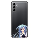 Senada Samsung Galaxy A04S İle Uyumlu Kılıf Silikon Desenli Resimli Kapak Mavi Anime Kız