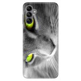 Senada Samsung Galaxy A04S İle Uyumlu Kılıf Silikon Desenli Resimli Kapak Sarı Göz Kedi