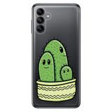 Senada Samsung Galaxy A04S İle Uyumlu Kılıf Silikon Moderna Desenli Kaktüs Ailesi