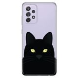 Senada Samsung Galaxy A13 İle Uyumlu Kılıf 0.4Mm Lazer Kesim Silikon Kapak Kara Kedi