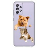 Senada Samsung Galaxy A13 İle Uyumlu Kılıf 0.4Mm Lazer Kesim Silikon Kapak Köpek Kedi