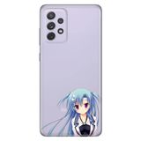 Senada Samsung Galaxy A13 İle Uyumlu Kılıf 0.4Mm Lazer Kesim Silikon Kapak Mavi Anime Kız