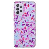 Senada Samsung Galaxy A13 İle Uyumlu Kılıf 0.4Mm Lazer Kesim Silikon Kapak Mor Kelebek