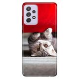Senada Samsung Galaxy A13 İle Uyumlu Kılıf 0.4Mm Lazer Kesim Silikon Kapak Saklambaç Kedi