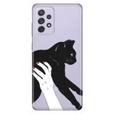 Senada Samsung Galaxy A13 İle Uyumlu Kılıf 0.4Mm Lazer Kesim Silikon Kapak Sanat Kedi