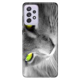 Senada Samsung Galaxy A13 İle Uyumlu Kılıf 0.4Mm Lazer Kesim Silikon Kapak Sarı Göz Kedi