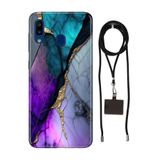 Senada Samsung Galaxy A20 A30 ile Uyumlu Kılıf Altın Tozu Desenli Silikon İpli Boyun Askı Aparatı