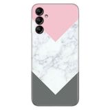 Senada Samsung Galaxy A24 İle Uyumlu Kılıf Silikon Desenli Resimli Uv Kapak Beyaz Gri Mermer