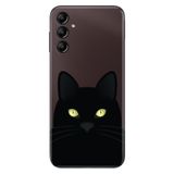 Senada Samsung Galaxy A24 İle Uyumlu Kılıf Silikon Desenli Resimli Uv Kapak Kara Kedi