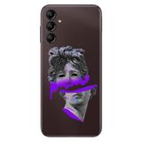 Senada Samsung Galaxy A24 İle Uyumlu Kılıf Silikon Desenli Resimli Uv Kapak Mor Heykel