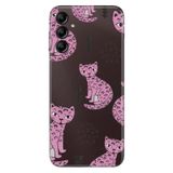 Senada Samsung Galaxy A24 İle Uyumlu Kılıf Silikon Desenli Resimli Uv Kapak Pembe Kedi,Color351